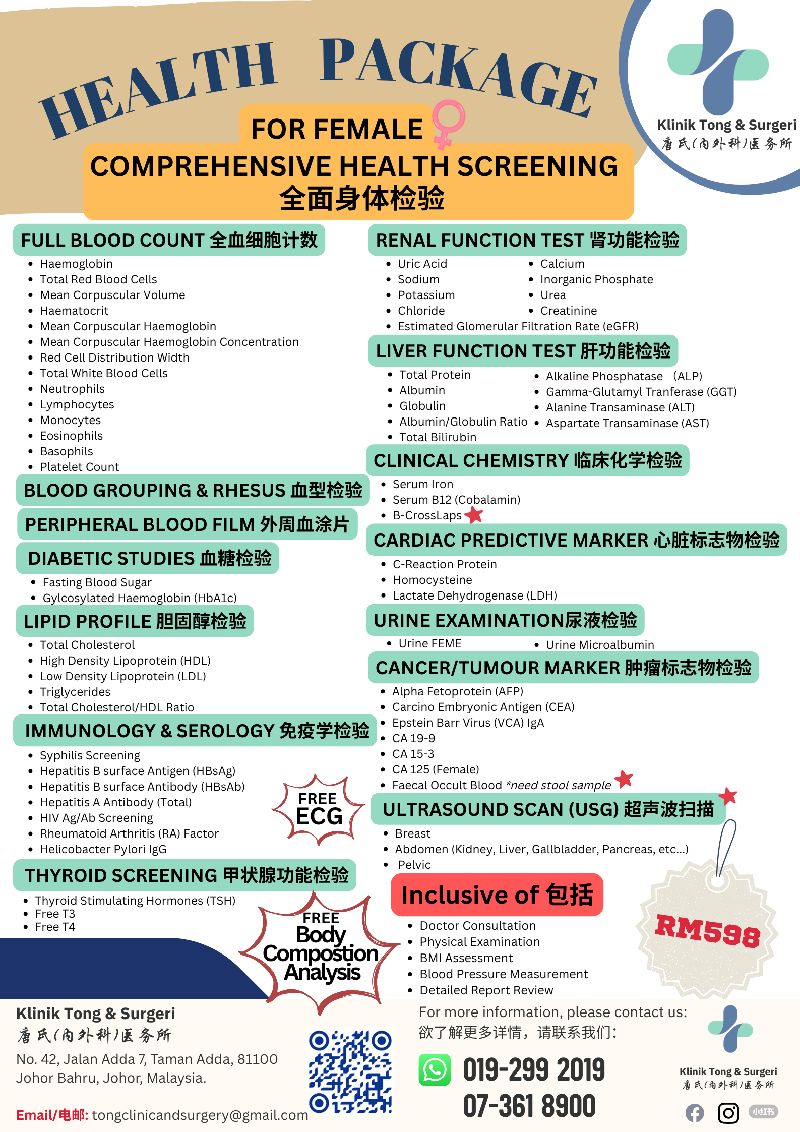 Comprehensive Health Screening package for women