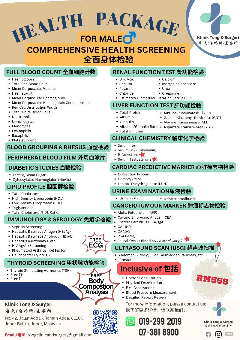 Comprehensive Health Screening package for men