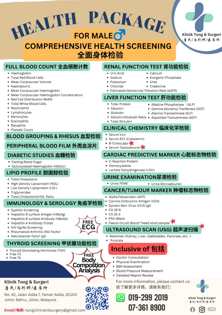 Comprehensive Health Screening package for men